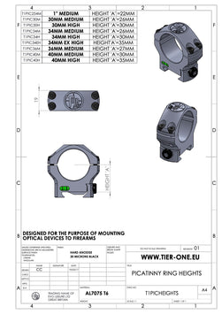 Tier One Picatinny Rings (4 screw)